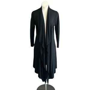 Hard Tail Forever Black Open Drape Asymmetrical Duster Cardigan Sweater Size S